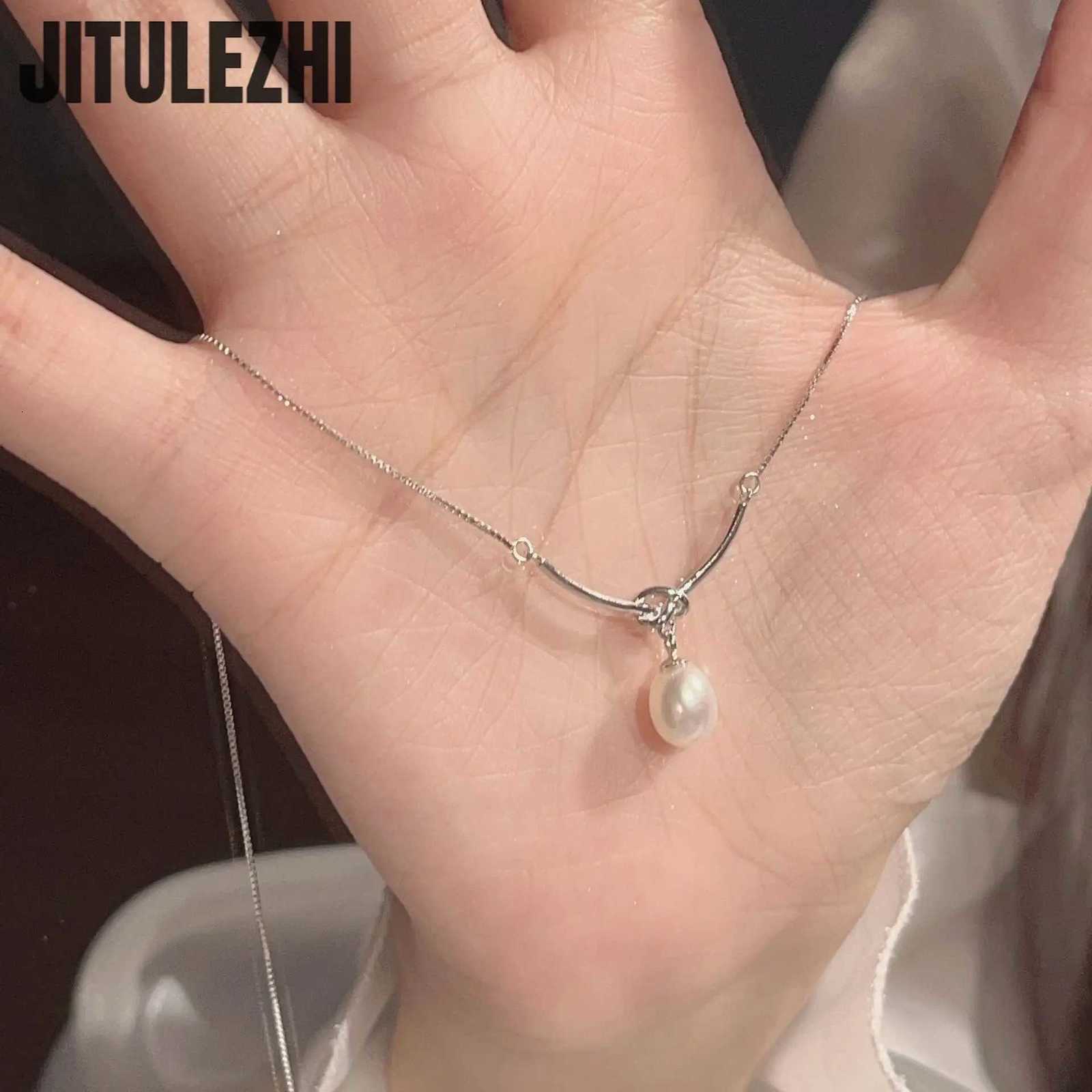 Trendy 925 Sterling Silver Pendant Necklace For Women Pearl Knot Pendant Box Chain Engagement Wedding Party Silver Fine Jewelry M251211