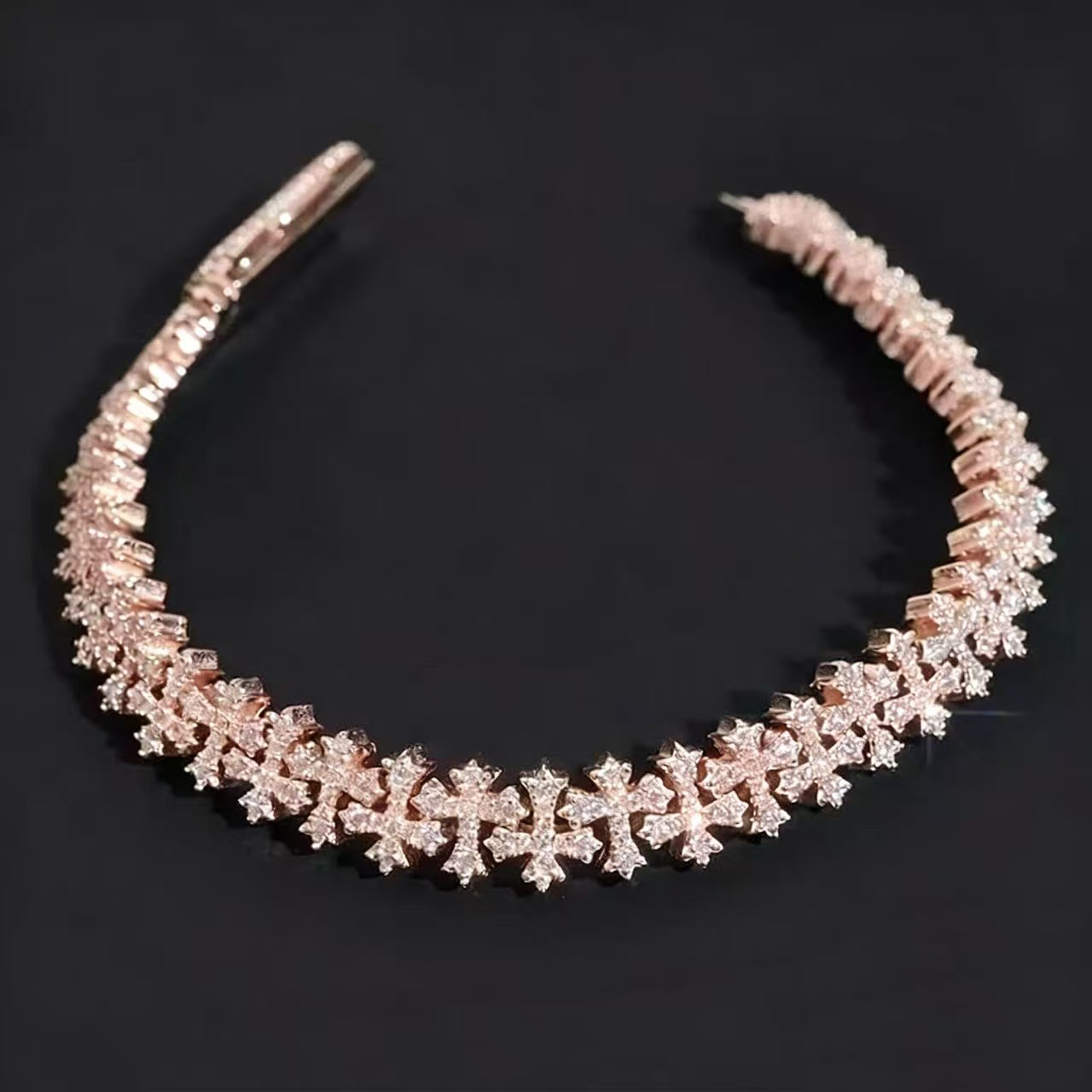 Moissanite 8mm 925 Silver Cross Chain VVS Moissanite Cuban Chain Rap Hip Hop Diamond Necklace Mens and Womens Rock Jewelry Z