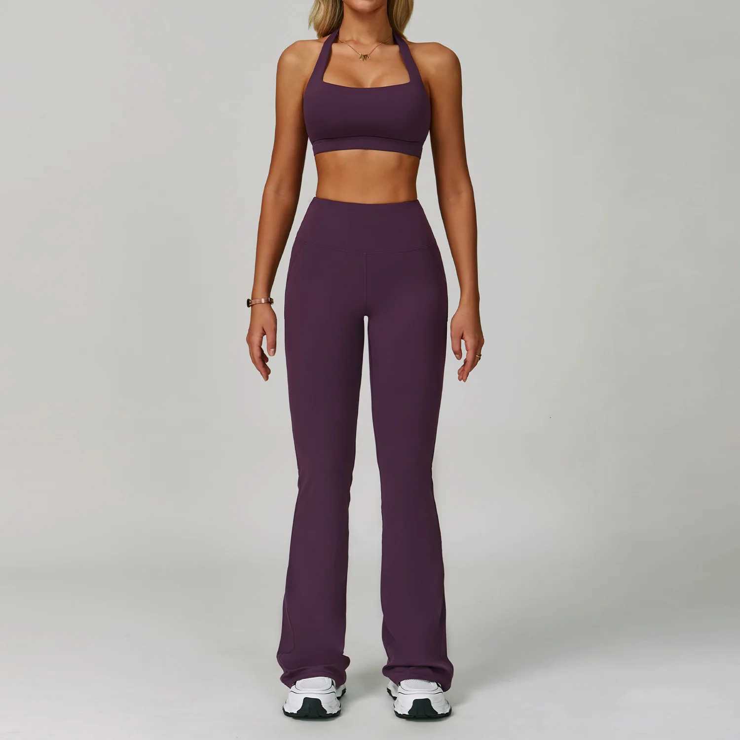 Yoga Set Womens Sportswear Yoga Suit Sports Top High Waist Leggings Two Piece Workout Clothes Fitness Gym Sets Athletic WearT251211