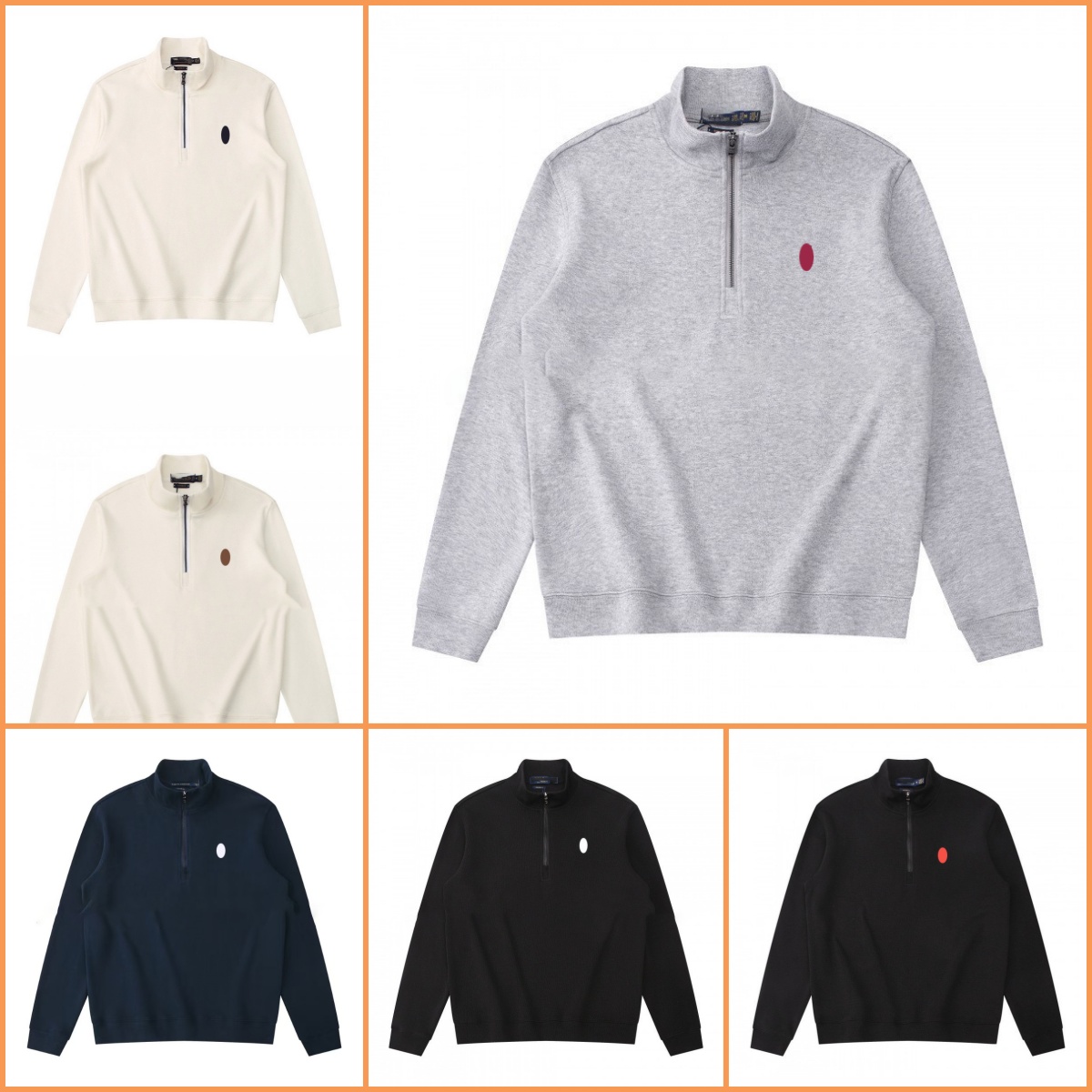 Men's Hoodies High End Luxury Brand Half Zipper Neck Sweater Fashion Casual Top Winter Plush Thick Warm Knitted Pullover