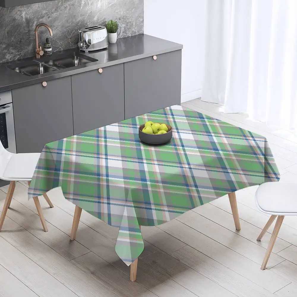 Tartan Print Durable Rectangle Tablecloth - Scratch-Resistant For Restaurants Cafs Service H251211