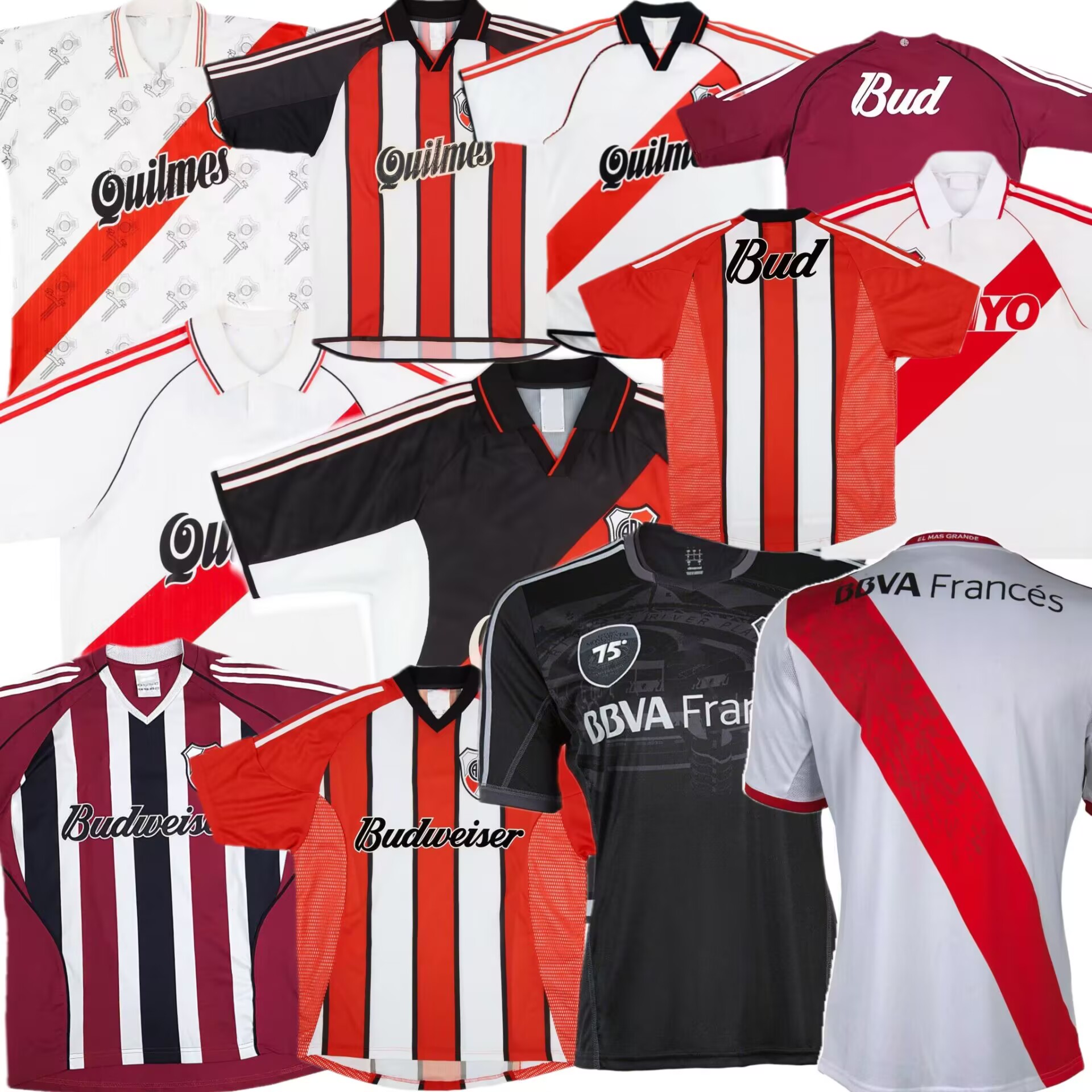 Retro classic River Plate Aimar football jersey 1986 87 1995 96 97 98 99 2000 01 02 03 2013 14 18 19 FALCAO ORTEGA GALLARDO CRESPO TREZEGUET soccer shirt