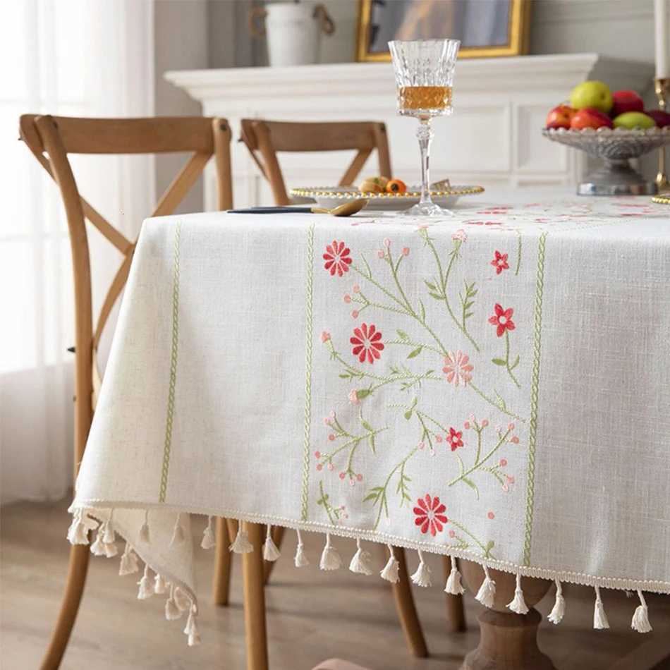 Nordic Style Tassels Cotton Linen TableclothModern Simplicity Dust-Proof Table CoverFor Dinning Tea Table Tabletop Decoration H251211