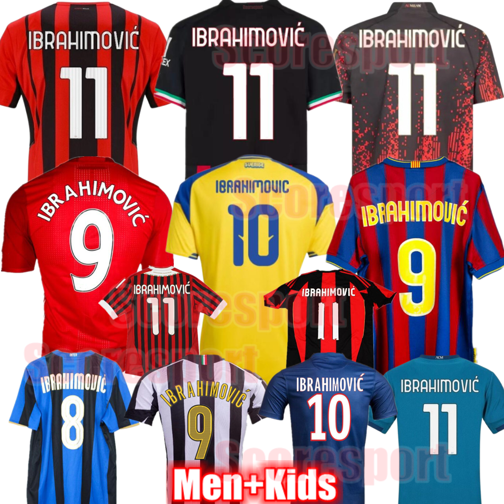 Ibrahimovic Soccer Jerseys 25 26 Vintage Football Shirts 21 22 23 Home Away Retro Shirt 04 05 06 08 09 10 16 17 Retrio Kid Top 3XL 4XL Long sleeve Kit