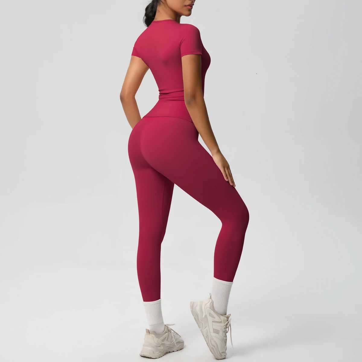 Women 2pcs Patchwork Sport Yoga Suit Gym Sports Crop Tops Sexy Bodycon Crop Tube Top Workout Leggins Booty Bum LegginsT251211