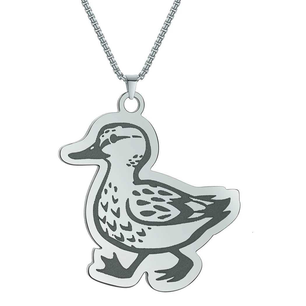 Kinitial Stainless Steel Necklaces Animal ly Duck Pendants Chains Choker Fashion Necklace For Women Jewelry Party Gifts M251211