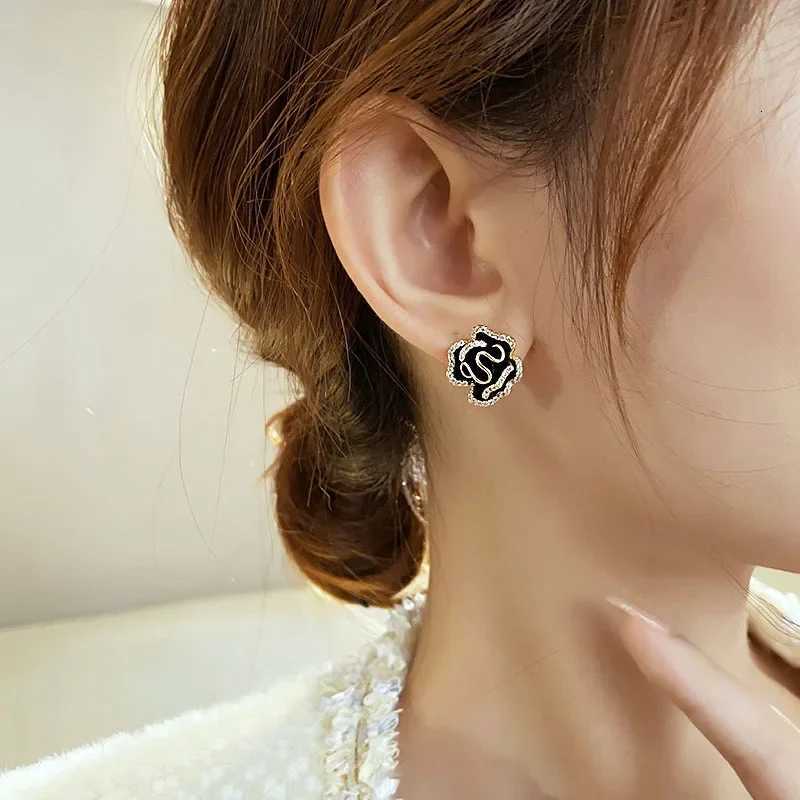 2025 New Luxury Micro Set Zircon Black lia wer Earrings for Wens Korean Fashion Jewelry Party Exquisite Accories Y251210