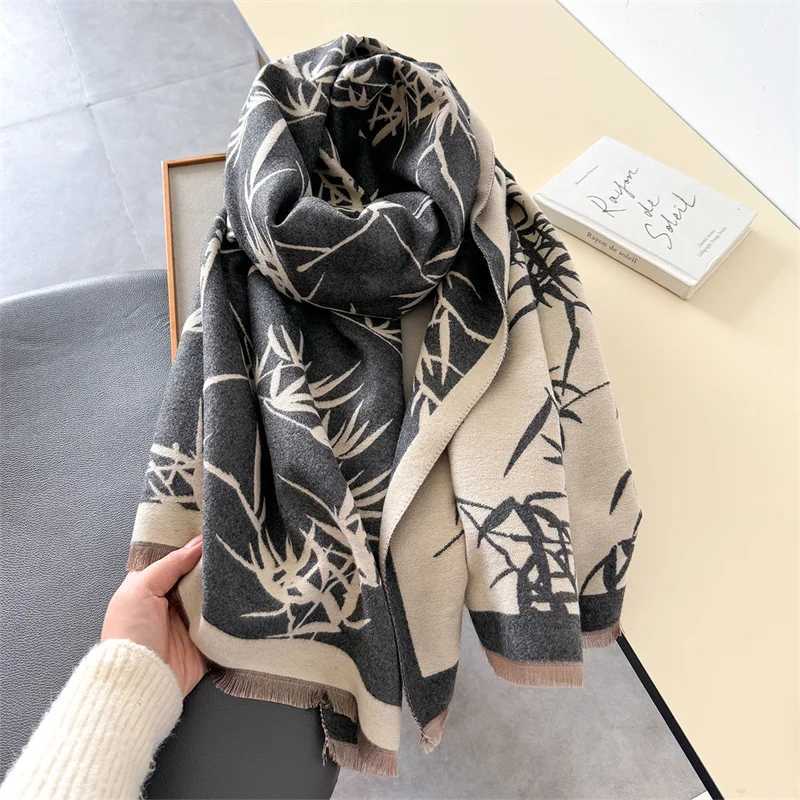 Luxury Winter Scarf Women Cashmere Warm Pashmina Brand Foulard Female Shawls Wraps Thick Soft Bufanda Poncho Scarves Stole 2024 Y251211