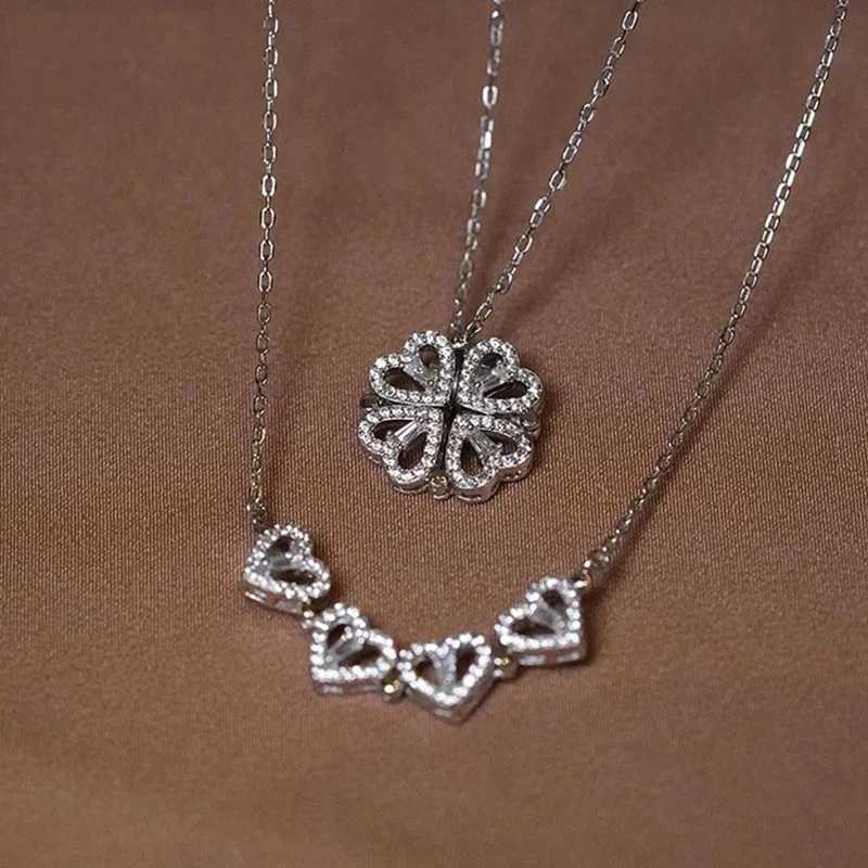 1pc Heart ShAPedPendant Necklace Jewelry Zircon Women Clavicle Chain Gifts Openable ChokerJewelry M251211