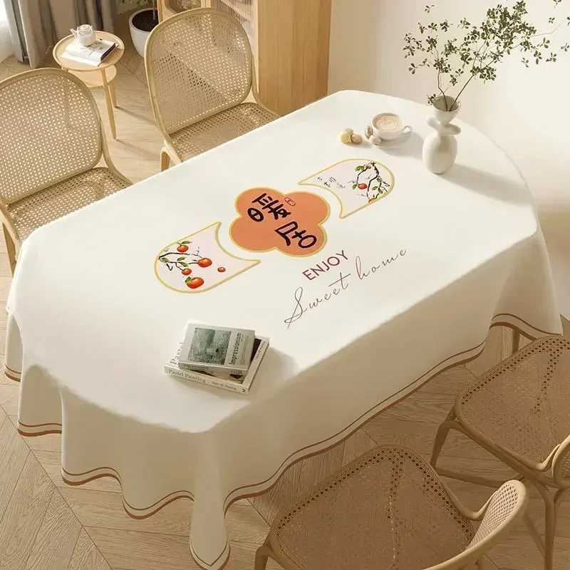 Light Color Tablecloth Washable Waterproof Oil Resistant Table Cloth Fabric Household rectangle Oval Dining Table Universal H251211