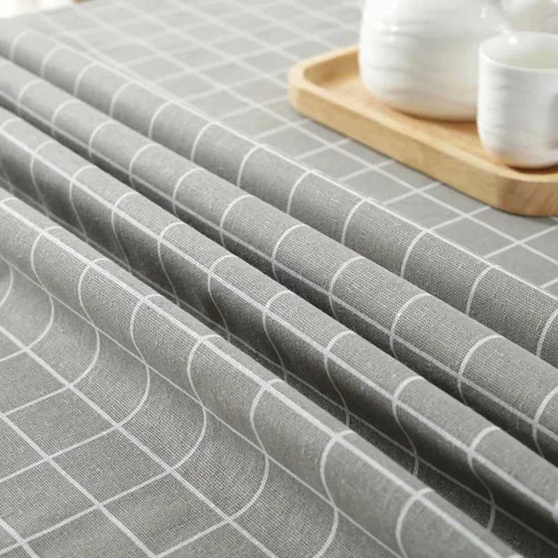 Table Cloth for Home Linen Cotton Plaid Stripe Dining Tablecloth Kitchen Decorative Rectangular Coffee Cuisine Party Table Cover H251211