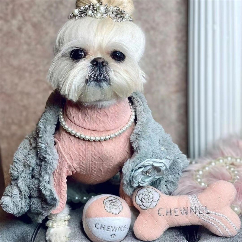 Luxury Dog Toys Designs Runway Pup Collection Unique Squeaky Parody Plush Dog Toys Fashion Accessories Dog Bones, Balls, Handbag, Dogs Christmas Gift