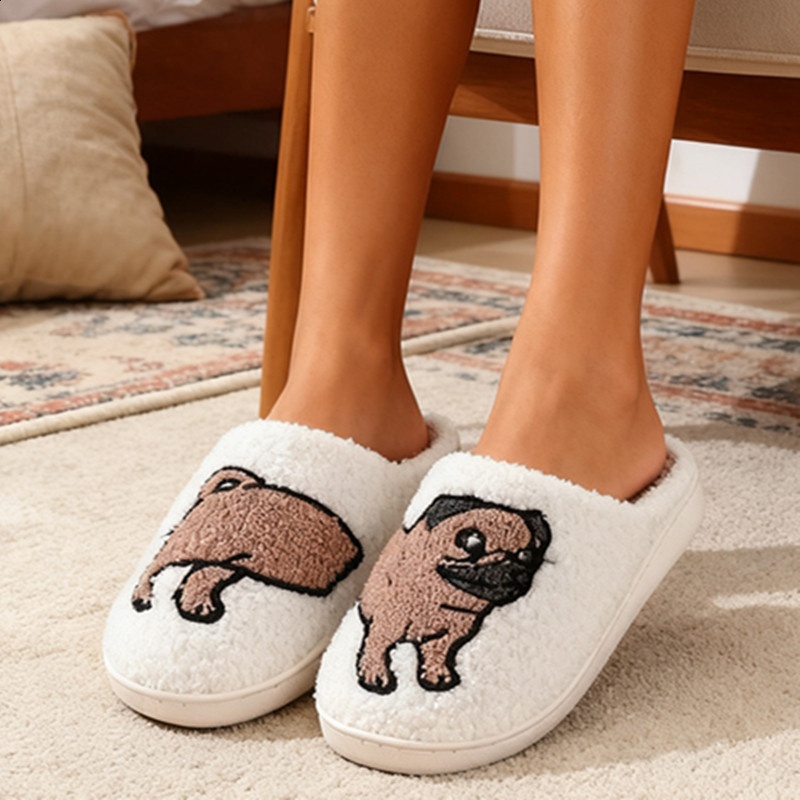 Xmas Dachshund Plush Slippers Fuzzy Dog Slippers Comfortable Closed Toe Slippers Cute Soft Furry Slipper Anti Slip for Men Women 251129