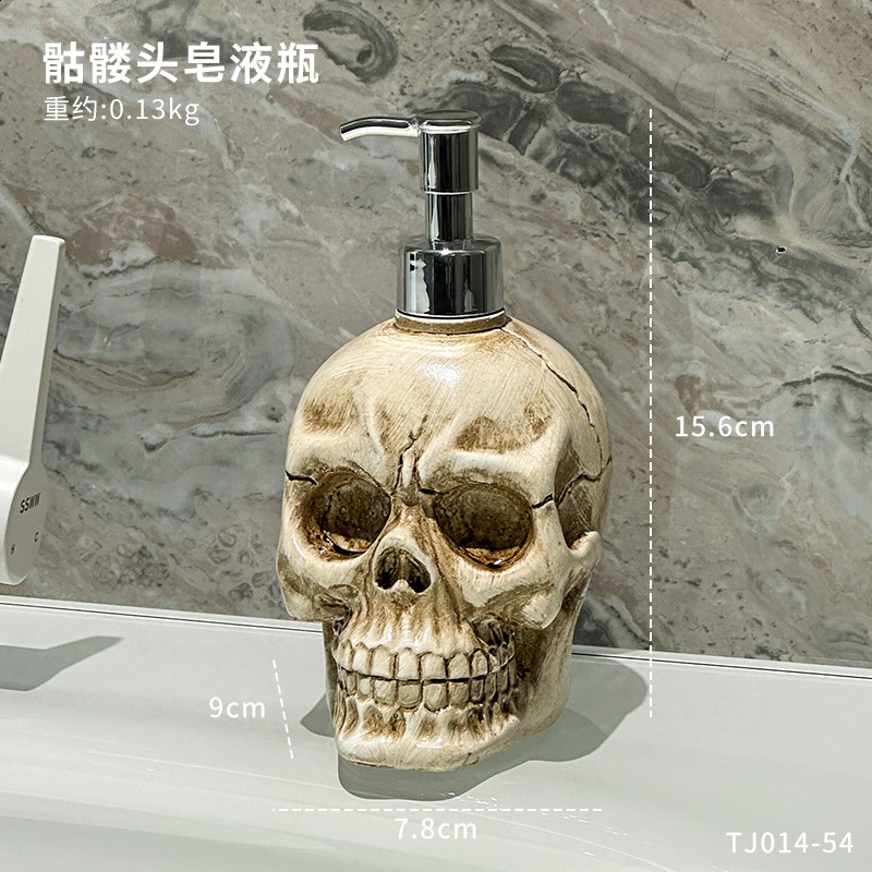 Liquid Soap Dispenser Skull Soap Dispenser Bottle Refill Pump Halloween Decor Shampoo Holder Soap Dispenser Ornament for Home Bathroom 230820