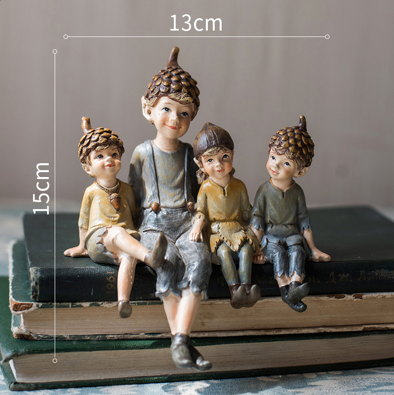 Cute Cartoon Fantasy Forest Elf Resin Craft Ornament Living Room TV Cabinet Bedroom Balcony Garden Desktop Home Decoration Gift 240304