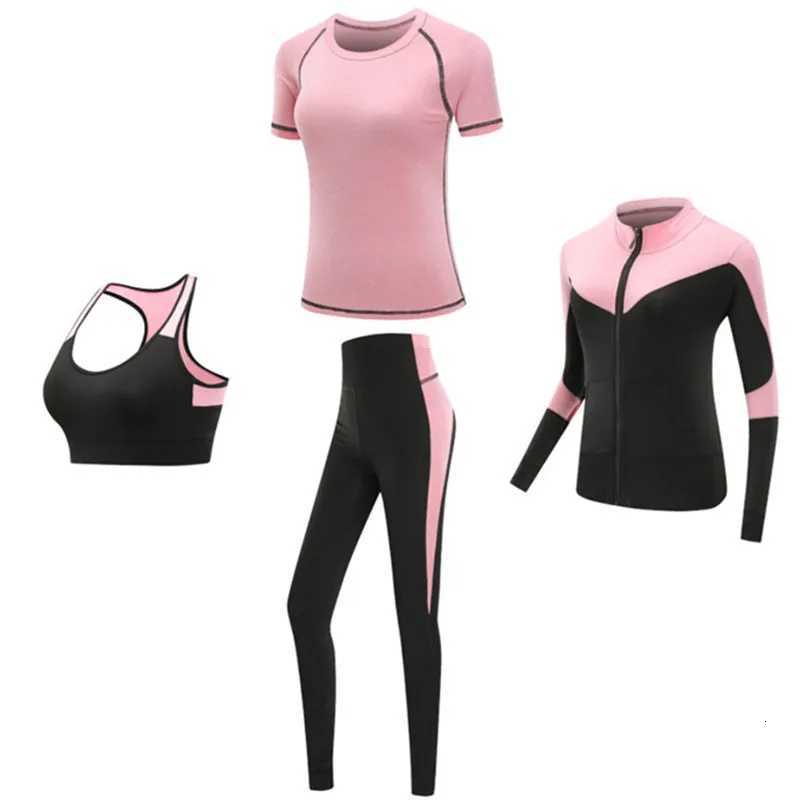 Quick dry women sportswear yoga set fitness gym yoga clothing suit sets coatbrat shirtleggings 2019 workout running trainingT251211
