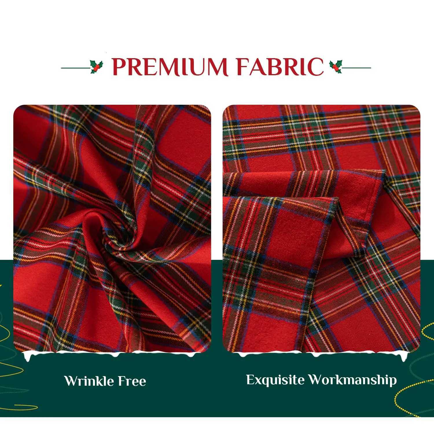 Christmas Checkered Tablecloth Rectangle Red Plaid Linen Cotton Gingham Xmas Table Cloths Winter Farmhouse Table Decor H251211