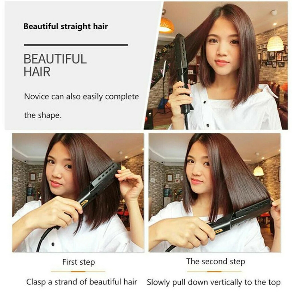 Hair Straightener Four-gear Temperature Adjustment Ceramic Tourmaline Ionic Flat Iron Hair Straightener For Women Widen Panel 251204