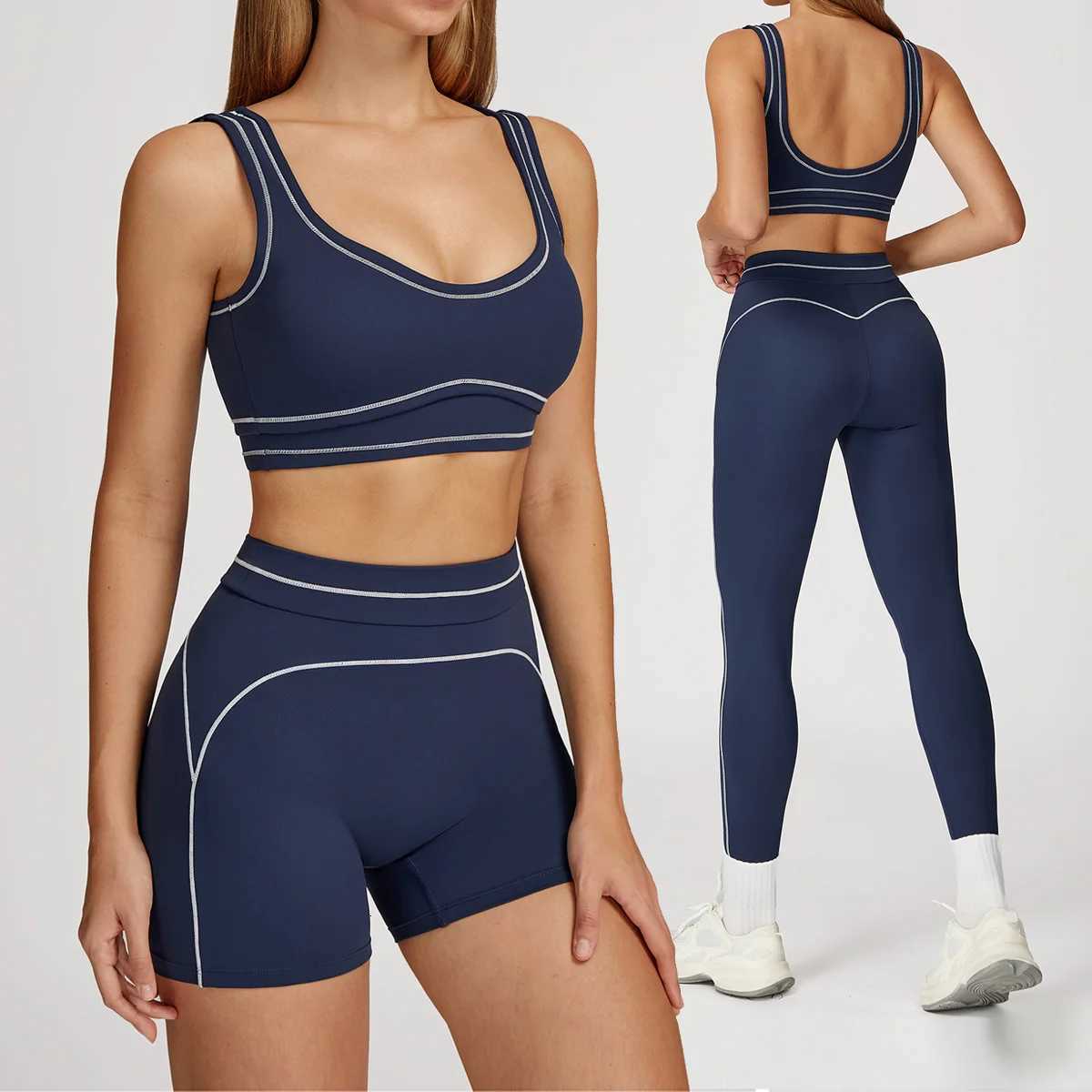 2 Piece Yoga Clothes Women Tracksuit Athletic Wear Fitness Suit Gym Workout Push Up Clothes Sports Bra Leggings SuitT251211