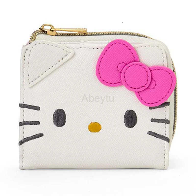 Sanrio Hello Kitty Wallet Kawaii My Melody Kuromi Coin Purse Casual Fashion PU Leather Cute Folding Light Card Bag H251211