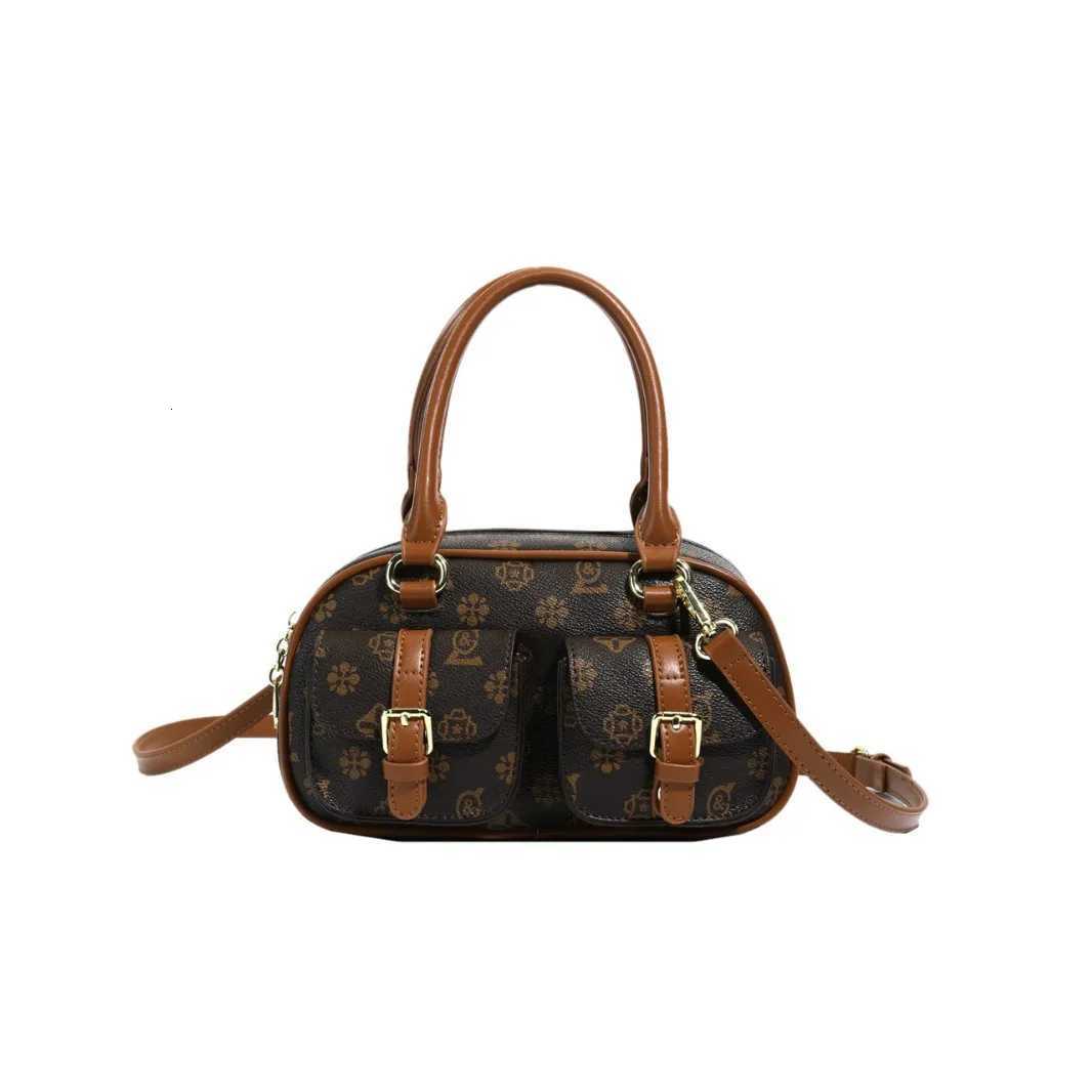 2025 Vintage Mogram Bost Bag for Wen low Shoder Purse Adjustable Crossbody Strap with Top Handle Fall Winter Work Bag Y251211