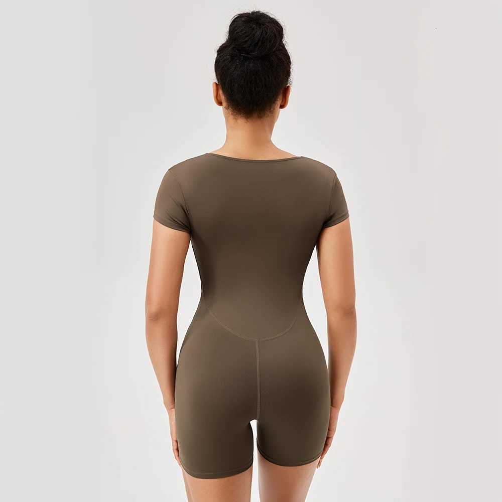 Women Summer Gym Workout jumpsuit One-Piece Short Yoga Clothes Push Up Workout Clothes Fitness Sports Bodysuit Yoga SuitT251211