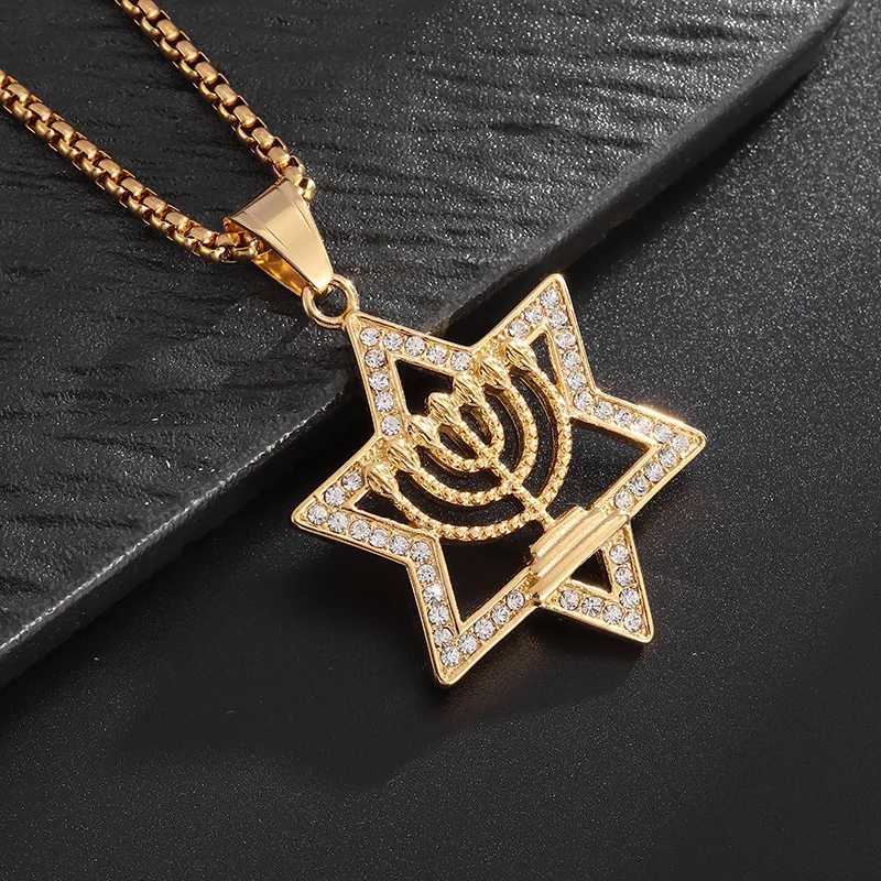 YQ Luxury Star of David Pendant Necklace For Men Women Middle Eastern Fashion Jewelry Accessories M251211