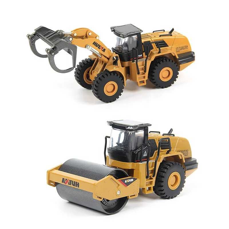 HUINA Alloy Diecast Excavator 150 Engineering Construction Model Bulldozer Metal Truck for Boys Birthday Gift Toy Cars Y251209