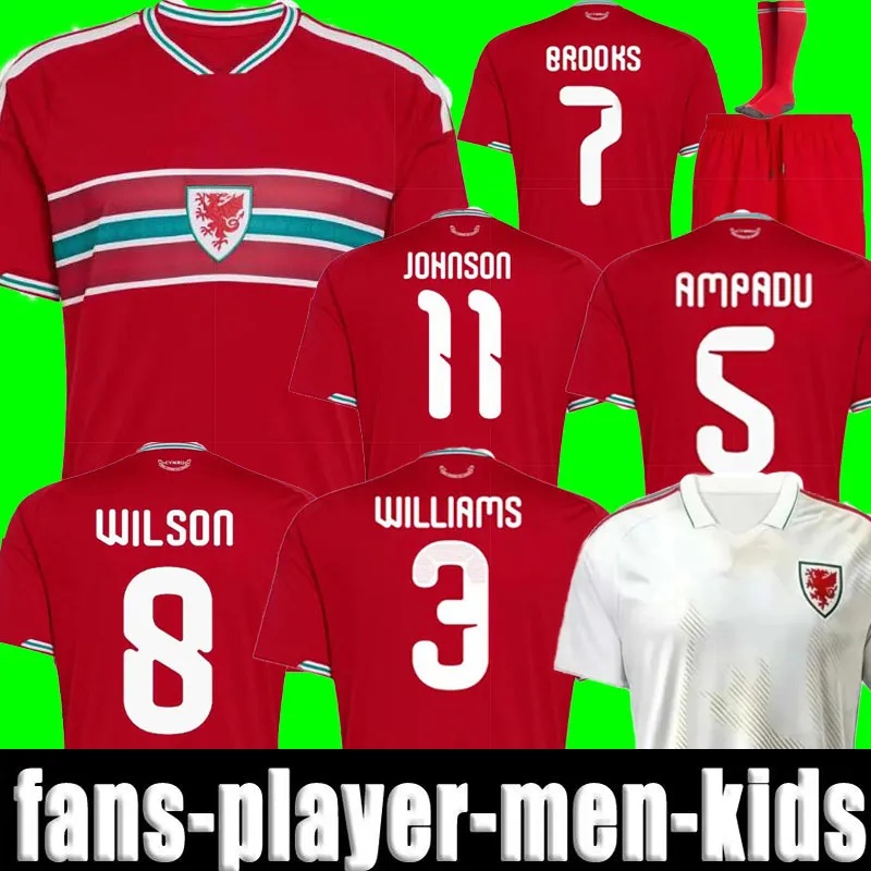 2026 2027 wales HOME soccer jersey BROOKS WILSON JOHNSON Neco Williams 26 27 football shirts men kids kit away top quality