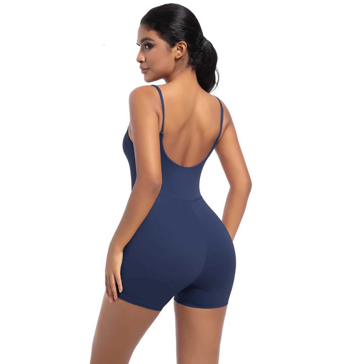 Women Bodysuits Women Strappy Romper Seamless Jumpsuit Romper Backless Set Fitness Bodysuit Hip Lift One-piece Sports BodysuitT251211