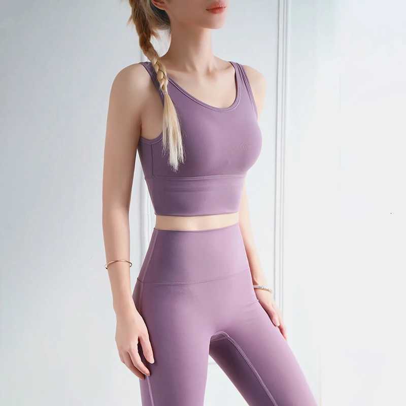 SOISOU 2 Pieces/Set Sports Suits For Women Sportswear Highly Elastic Tight High Waist Womens Suit Solid Color Womens TracksuitT251211