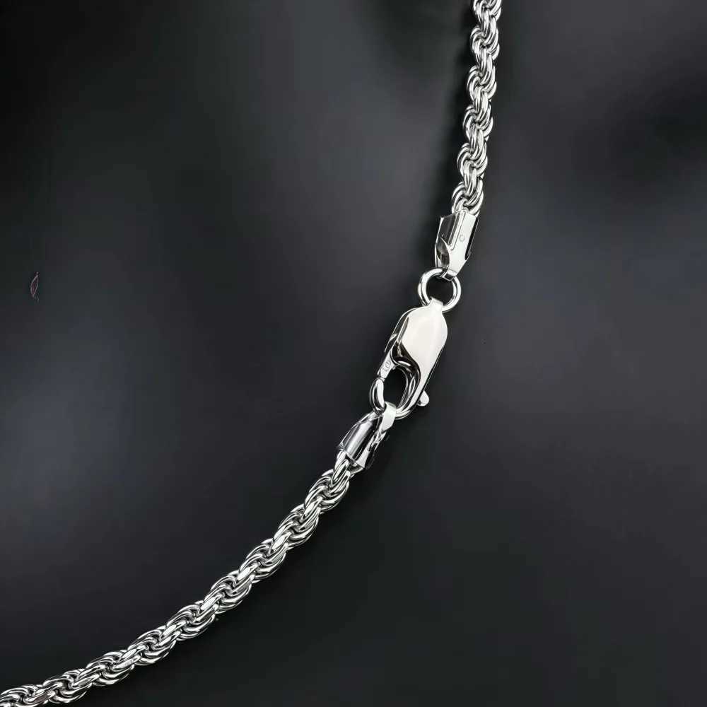 Hip Hop Men Stainless Steel Twist Chain Necklace Handmade Spring Buckle Basic Necklace Simple Jewelry Fashion Women Accessories M251211