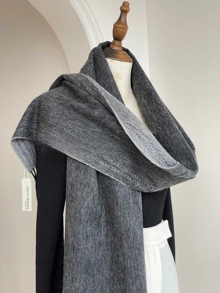 High Quality Australia100 Pure Wool Scarf Women Fall Winter Design Double-Sided Stitching Knitted Cashmere Shawl Female Muffler Y251211