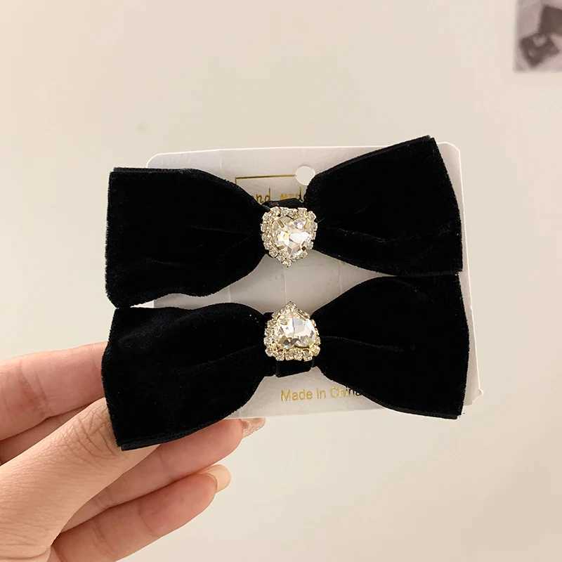 2Pcs Rhinestone Hairpin Girls Cute Bownot Hair Clips Retro Back Side Bangs Hairpin Wens Hair Accories Y251210