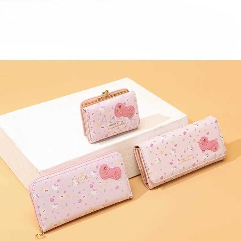 Sanrio Kawaii Hello Kitty Cute Cartoon Wallets Students Student Bank Card Storage Bag Coin Purse Christmas Gifts for Kids H251211