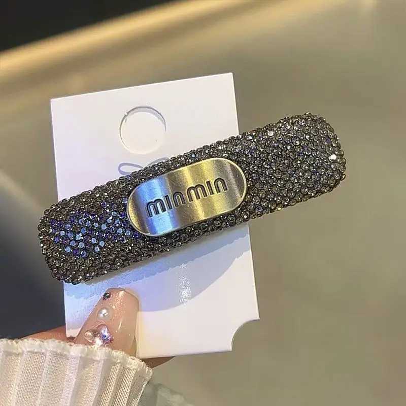 1/2 Pieces 2025 Luxury Fl Crystal Hair Clips Sier Rhinestone Side Clip Korean Style Fashion Barrette for Wen Y251210