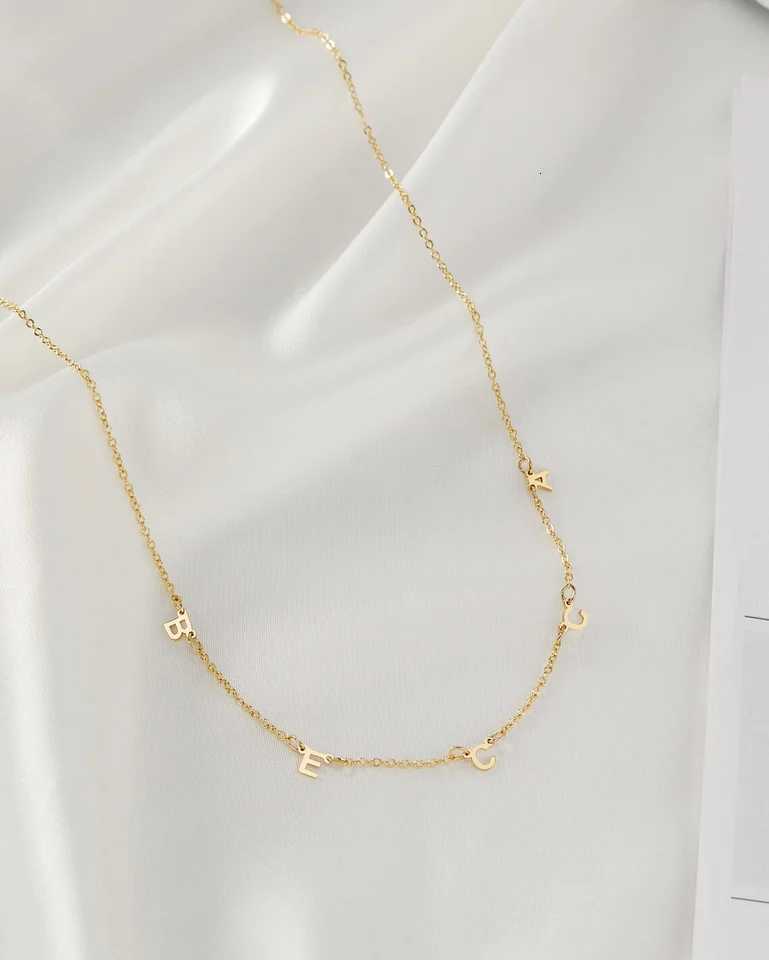 Personalized Custom Letter Necklace with Name Stainless Steel Initials Pendant Charm Women Jewelry Necklace Mother Gift M251211