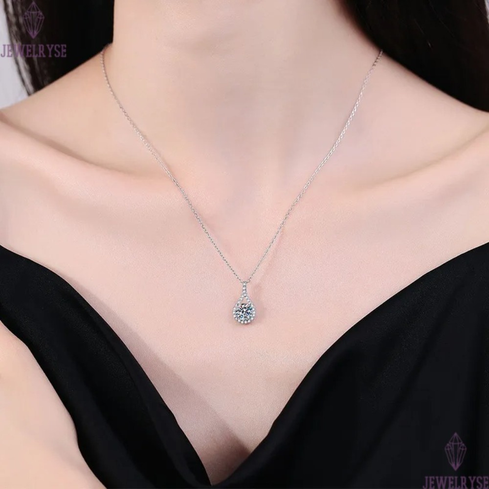 1ct circle 925 sterling silver necklace designer for woman luxury jewelry 5A zirconia heart diamond 14k gold necklaces designer chokers womens teen gi