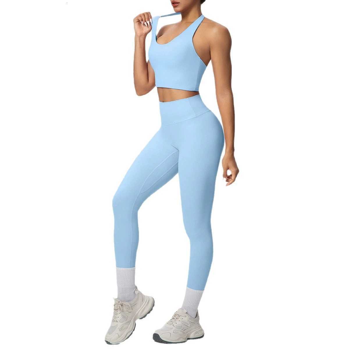 2PCS Yoga Clothes Sets Gym Womens Sports Set Yoga Bra Hoigh Waist Leggings Fitness Suit Running Bra Workout Tracksuit Yoga SetsT251211