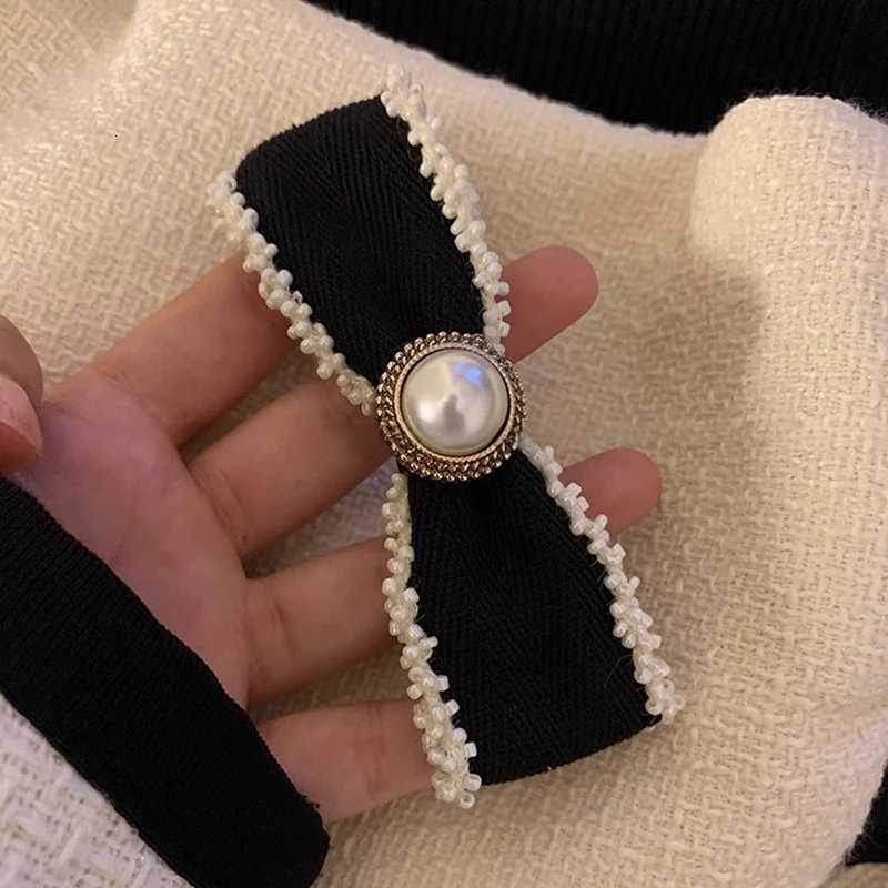 Pearl Bow Hairpin French Elegant Ponytail Clip Spring Clip Sweet Girl Hair Pin Wan Bangs Side Clip Heaear Hairgrip dr Y251210