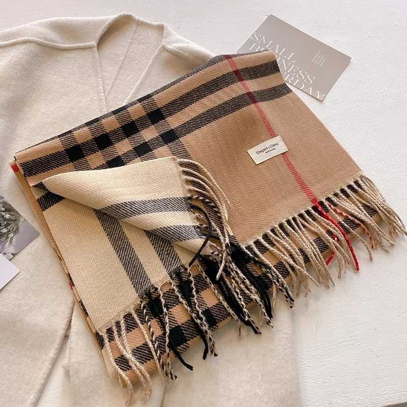 2025 New Unisex Bufanda Scarf Warm Thick Plaid Fringe Shawl Wrap Soft Cashmere-like for Autumn Winter Fashion Free Shipping Y251211