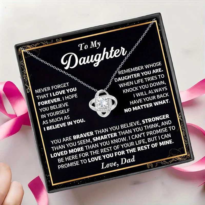 Heart Knot Necklace in Gift Box Thoughtful Present from Father to Daughter for Birthday Valentines Day M251211