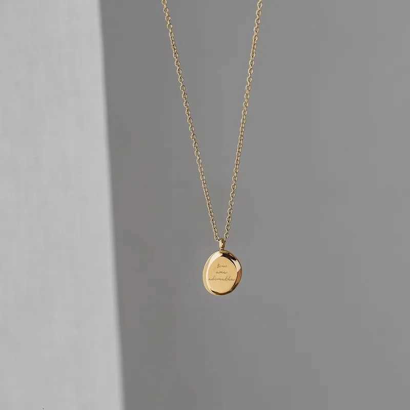 Titanium Initial Chains Choker Necklace Women Stainless Steel Jewelry Non-Fading Simple Pendant Ladies Fashion Jewelry M251211