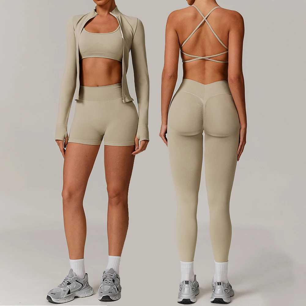 Seamless Yoga Set 2/3PCS Gym Clothes Women Sportswear Yoga Suits Fitness Set Womens Tracksuits Sports Bra High Waist LeggingsT251211