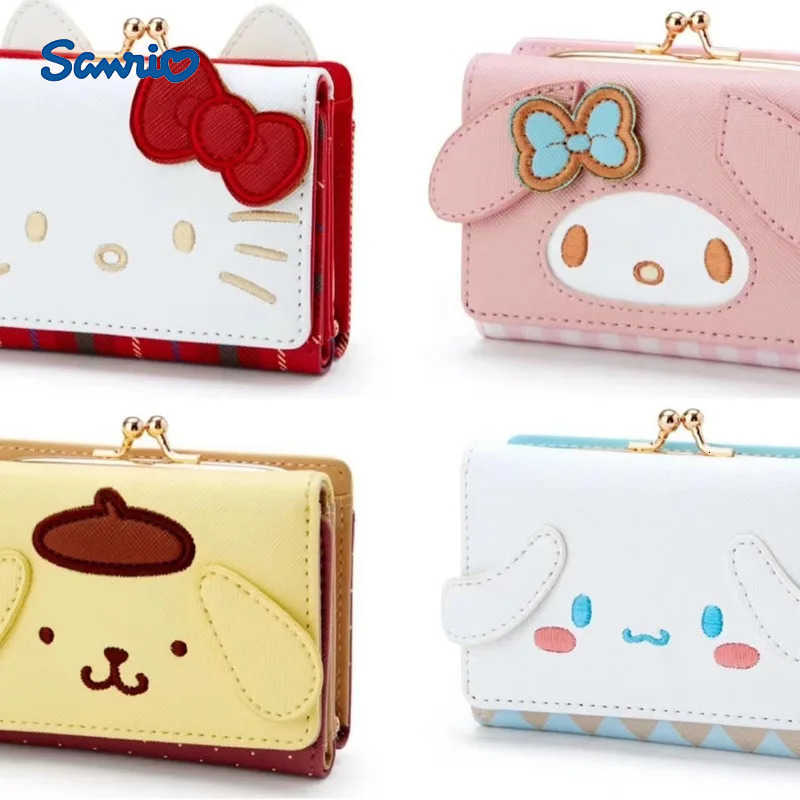 Sanrio New Hello Kitty Cartoon Cute Wallet New WomenS Wallet Pink Japanese Girl Heart Jade Guigou Short Lock Wallet Card Bag H251211