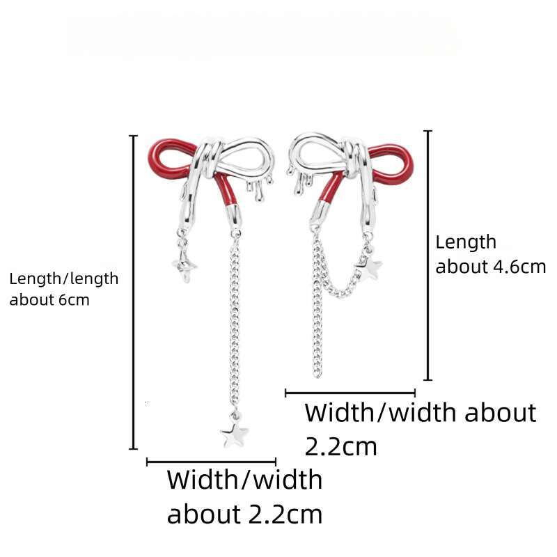 DHcollections Light Luxury High-End Simple Versatile Bowknot Four-Pointed Star Tassel Women's Niche Design Earrings Pendants Ear Jewelry Wholesal