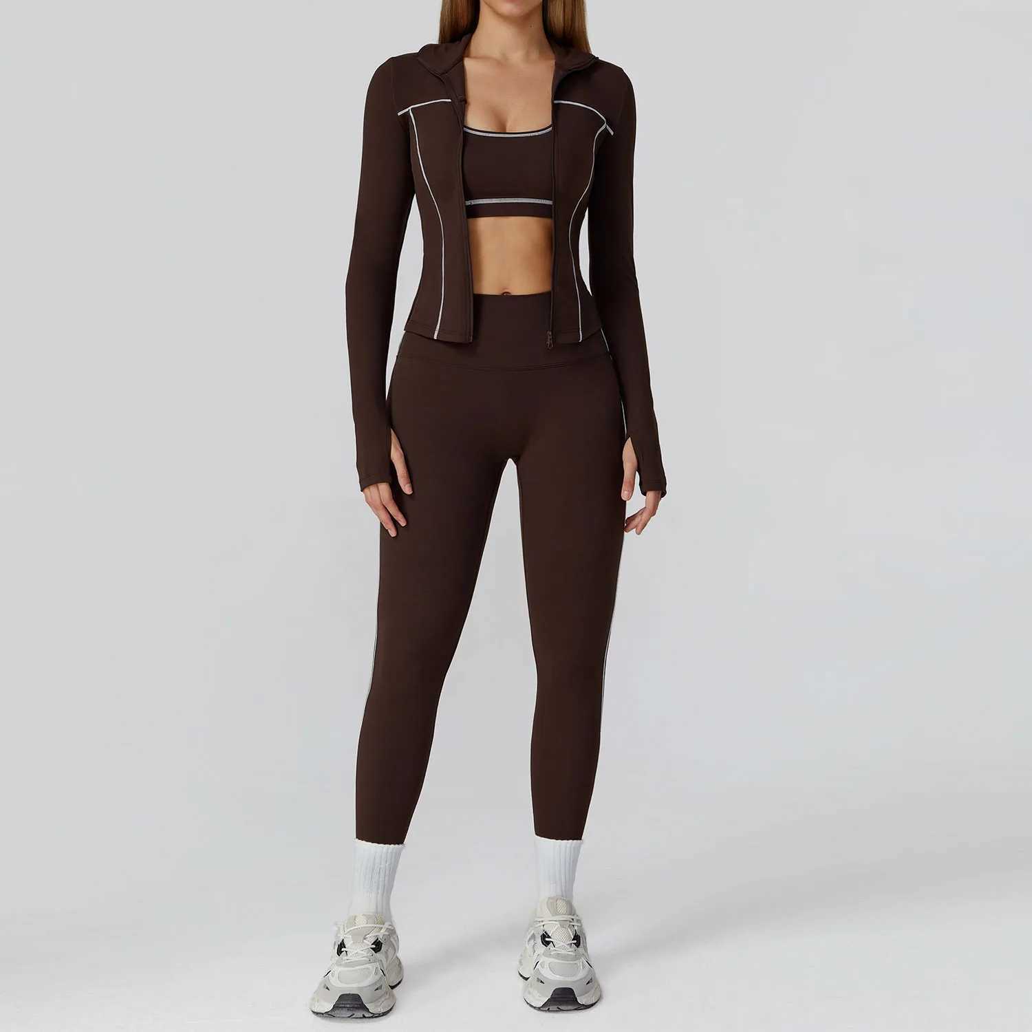 Yoga Clothes Set 2/3PCS Sportswear Gym Outfits Women Sports Set High Waist Leggings Fitness Suit Running Bra Workout TracksuitT251211