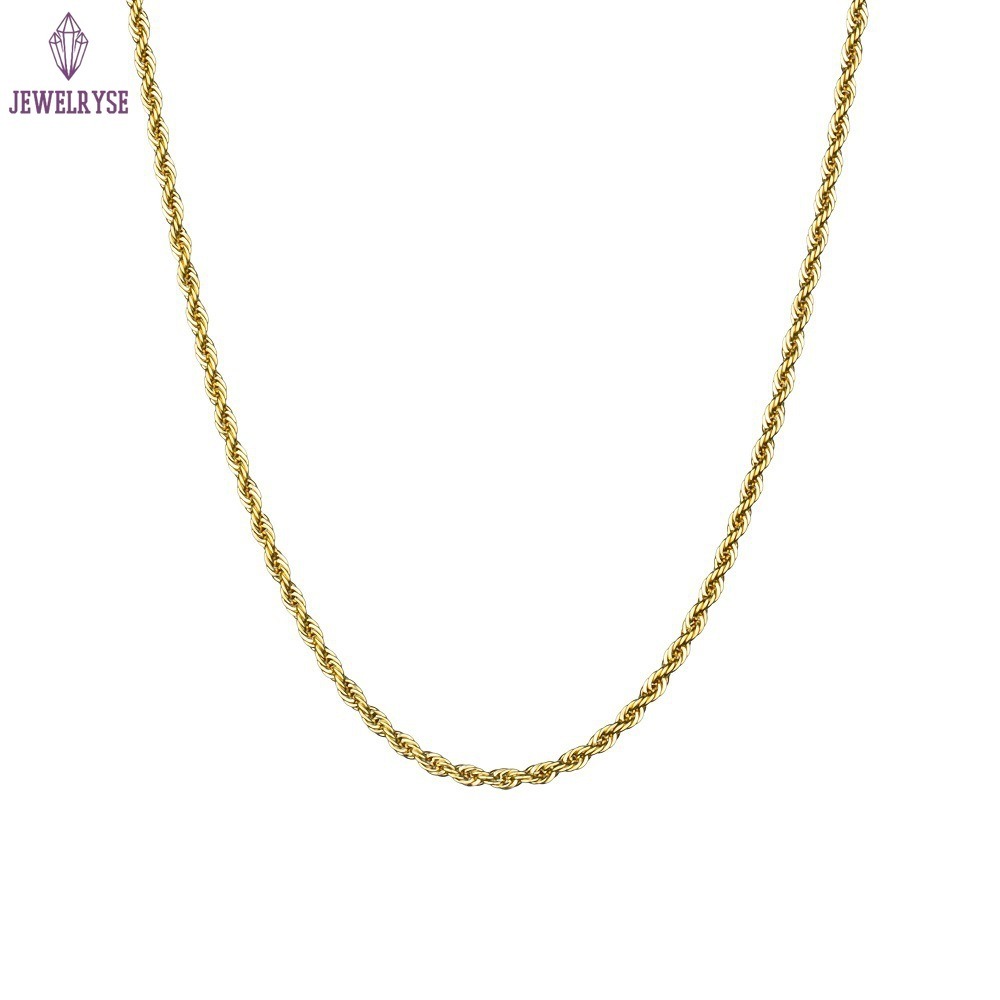 925 Sterling Silver 4mm 5mm 6mm 7mm Rope Chain Necklace Custom Gold Plated Hip Hop Rope Chain for Men