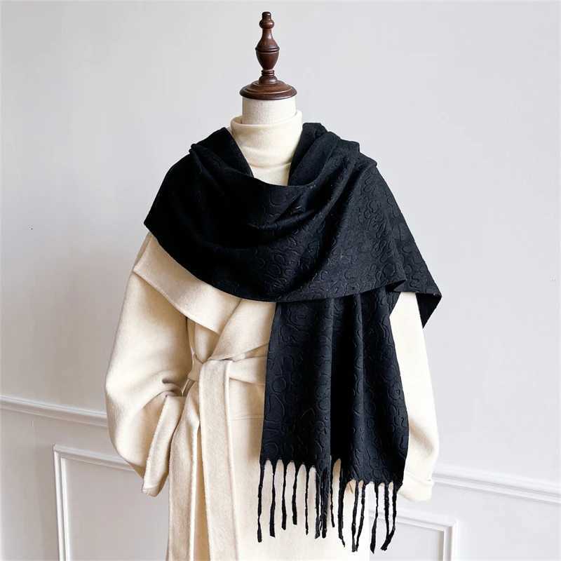 2025 Winter Scarf For Women Long Warm Cashmere Scarves Hijab Solid Lady Shawl Wrap Female Pashmina Bandana Head Scarfs Echarpe Y251211