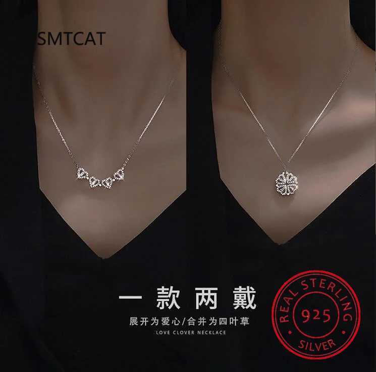 Sterling Silver Necklace Heart ShAPe Pendant Necklace For Women Hart Luxury Jewelry Sale Dropshipping M251211